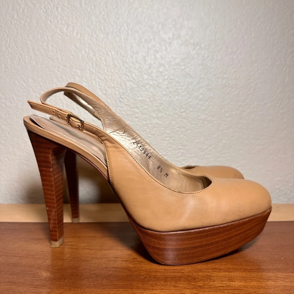 STUART WEITZMAN Platform Slingback Heels. Size 8.5 Perfect for a fun night out!! - Picture 1 of 8